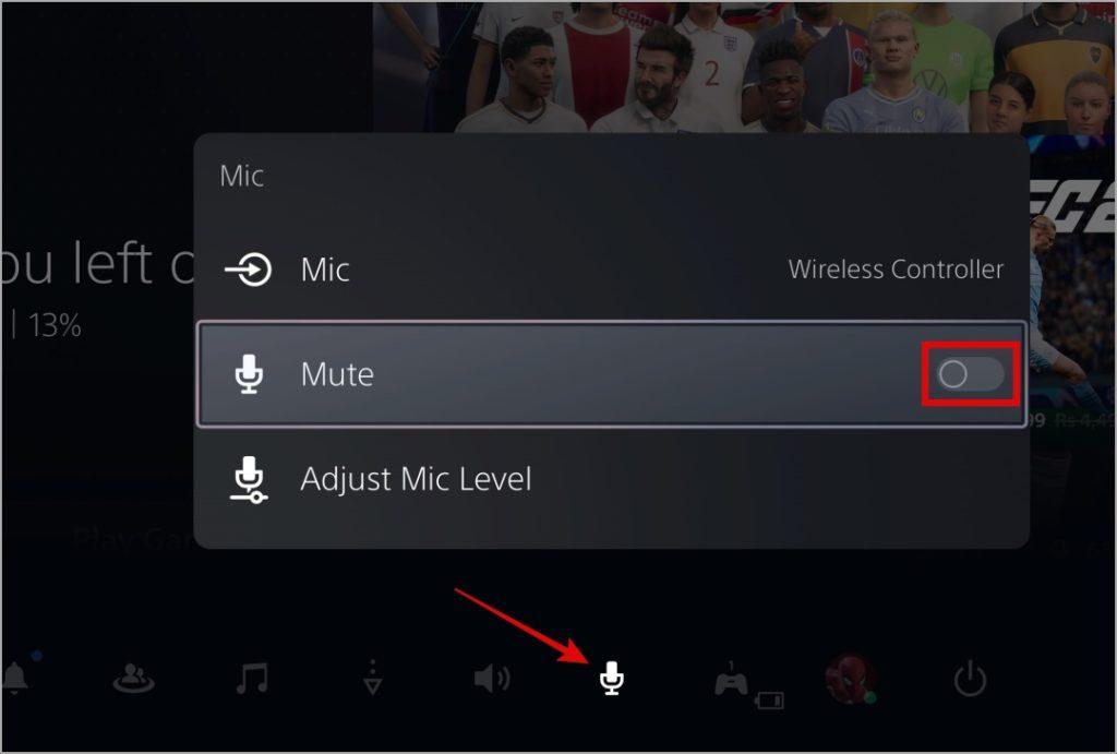 Turn On or Off Mute on PS5