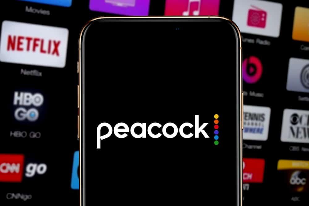 Iphone 11 pro with the Peacock logo