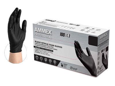 Ammex Black Law Enforcement 4 Mil Powder-Free Nitrile Gloves