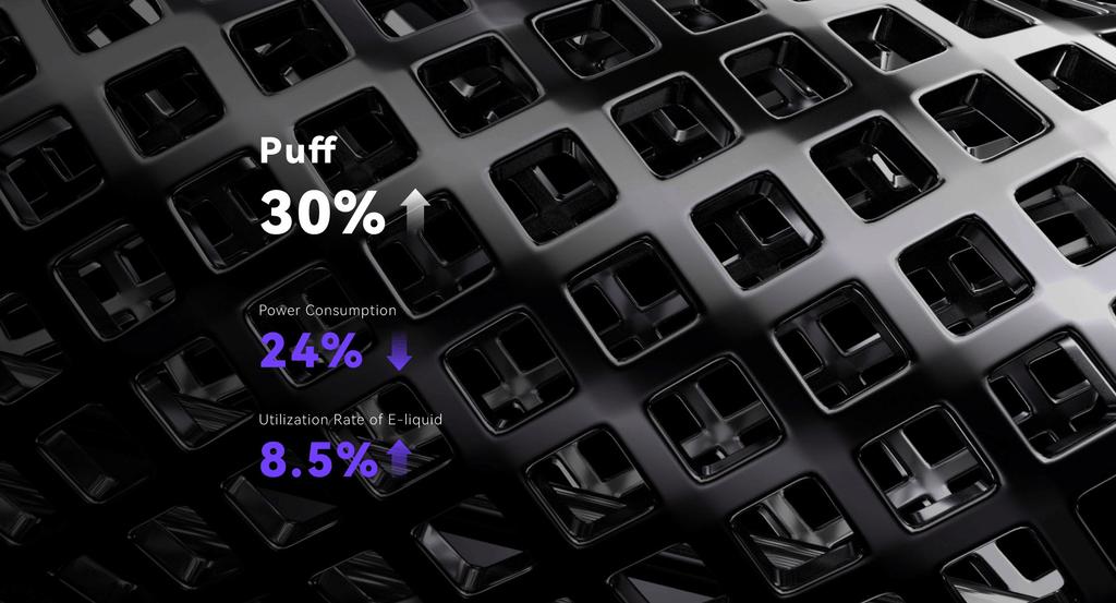 QUAQ mesh coil technology improves puff count by 30%, while using less e-liquid and power consumption for your vape kit