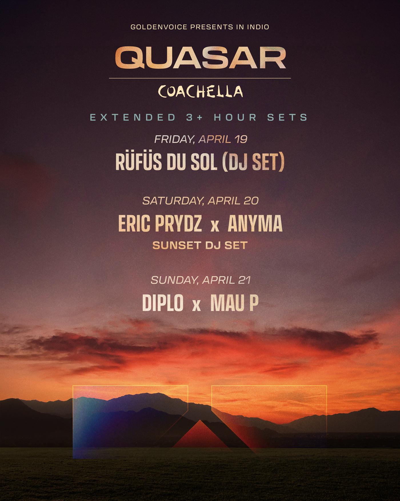 Quasar stage weekend two lineup