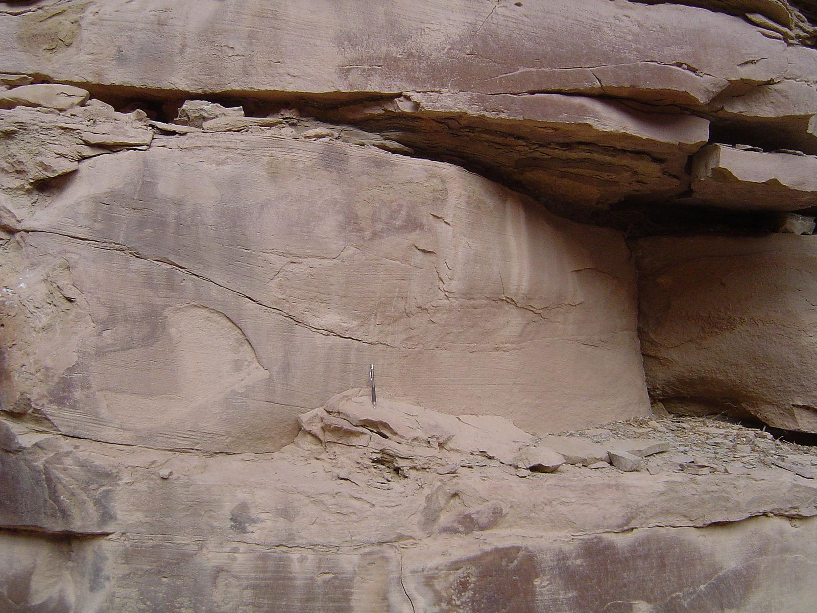 The rock is powdery and white.