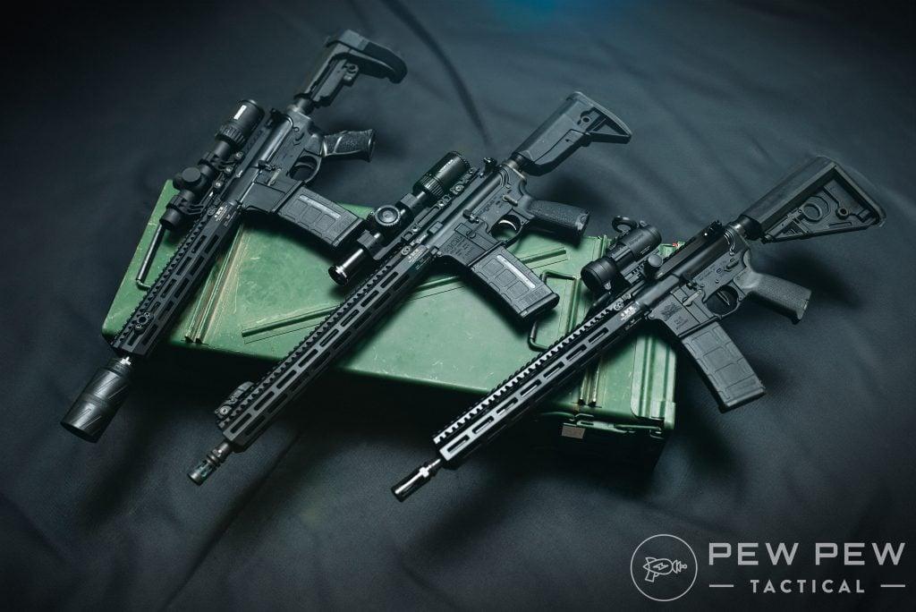 Complete BCM AR-15s (L to R), 11.5, 14.5, 16