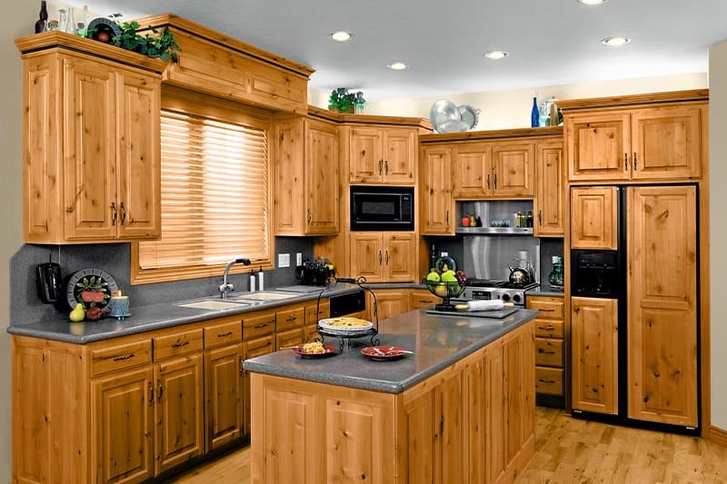 kitchen appliances used for hickory style cabinets