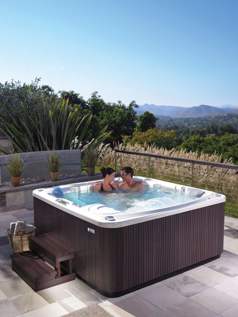 An expansive vista can also factor into hot tub placement