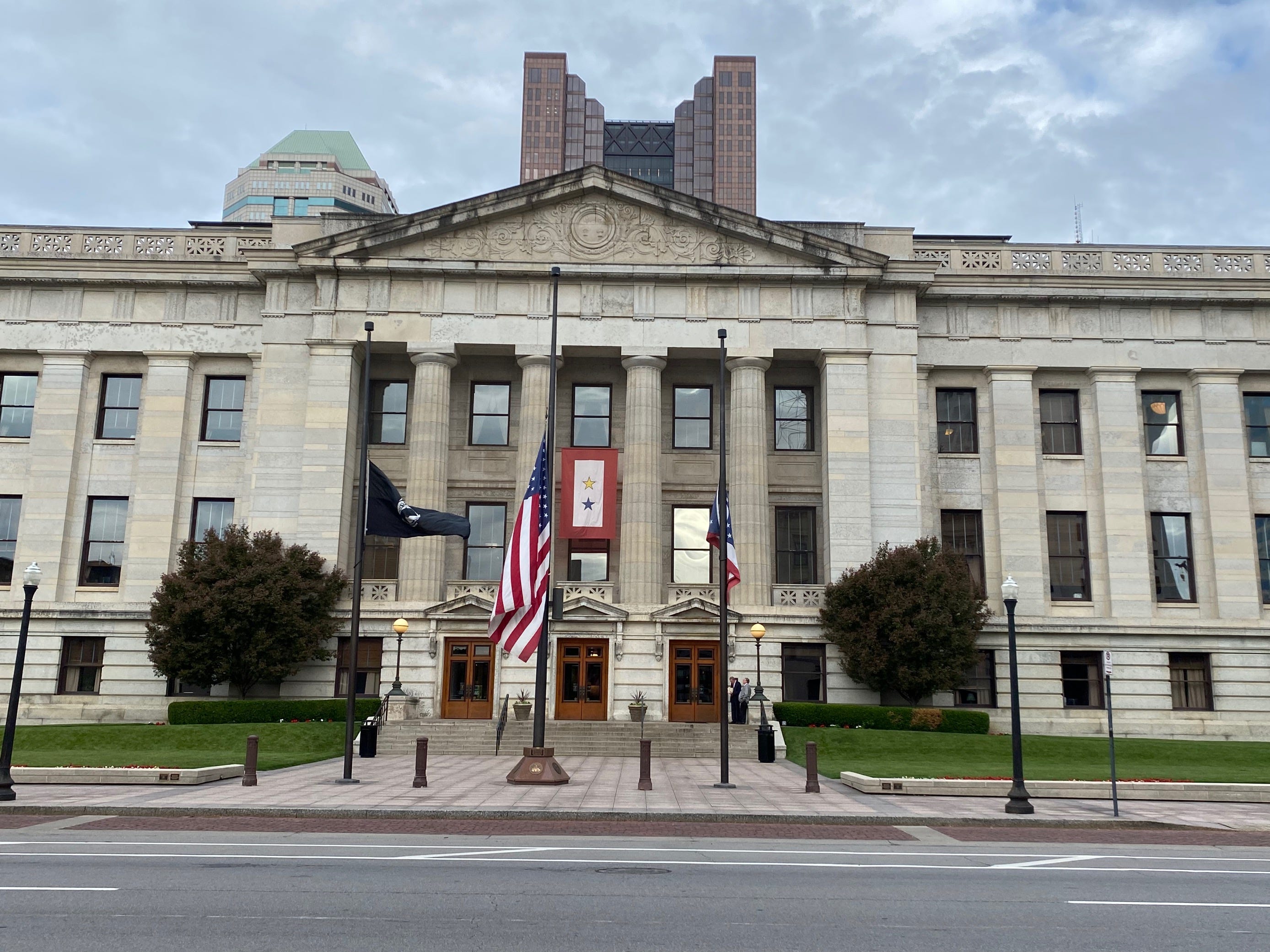 Flags are being flown at half-staff throughout Ohio on Sunday.