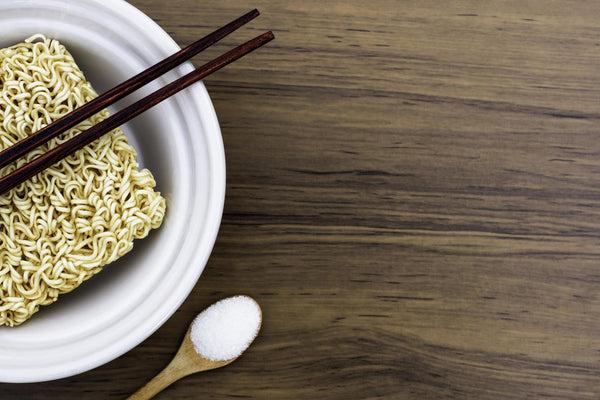 Low sodium ramen: ramen in a bowl