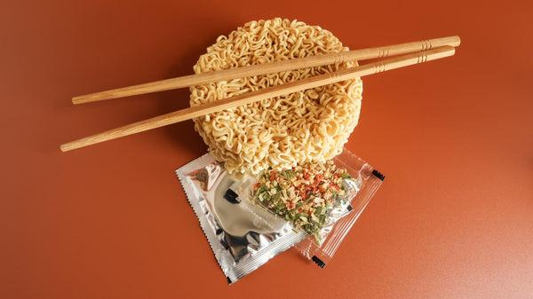 Low sodium ramen: ramen prep on the table