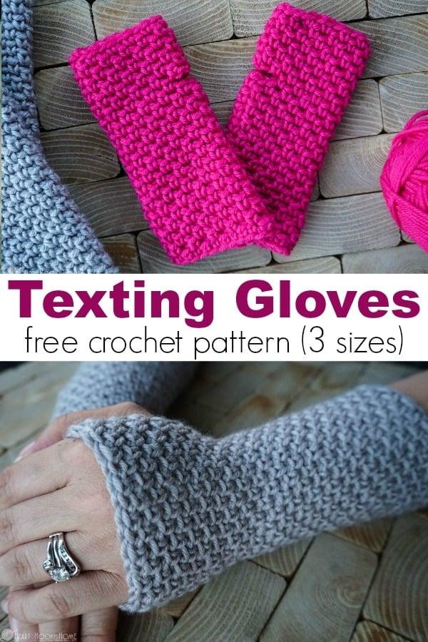 Texting Gloves Free Crochet Pattern (3 sizes)