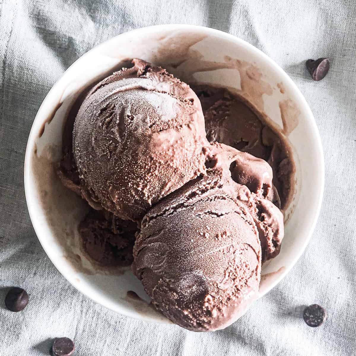 Chocolate ice cream is a great dessert to go with spaghetti.