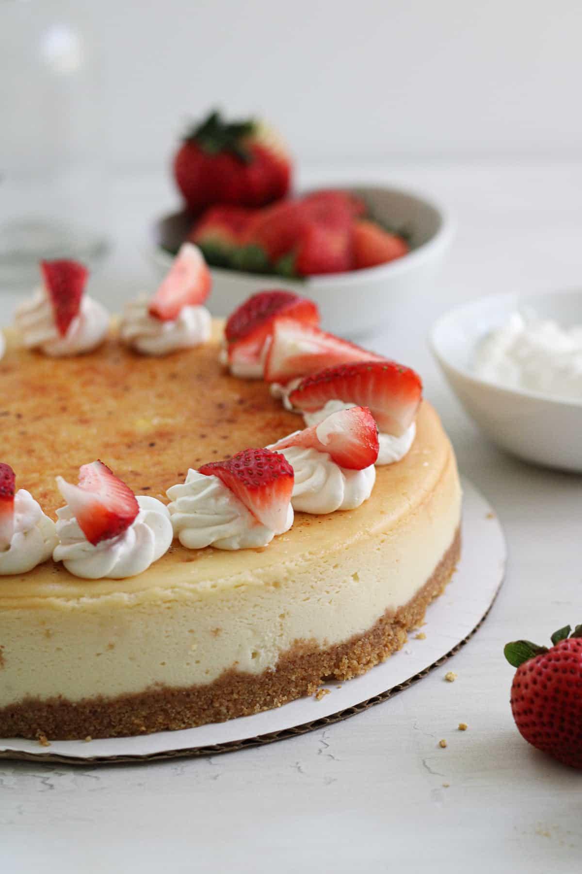 New York Cheesecake is a great dessert to go with spaghetti.