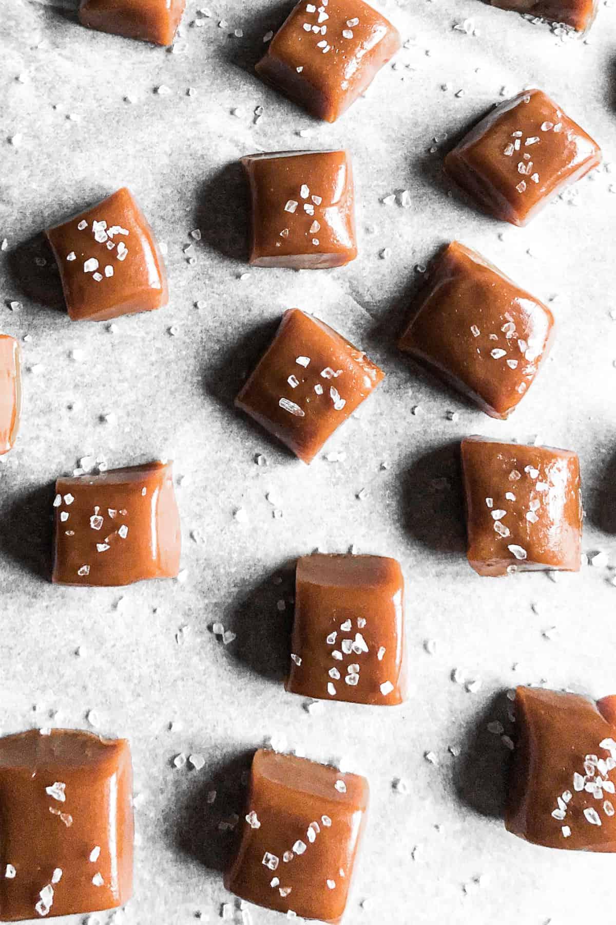 Whiskey salted caramels are a great dessert to go with spaghetti.
