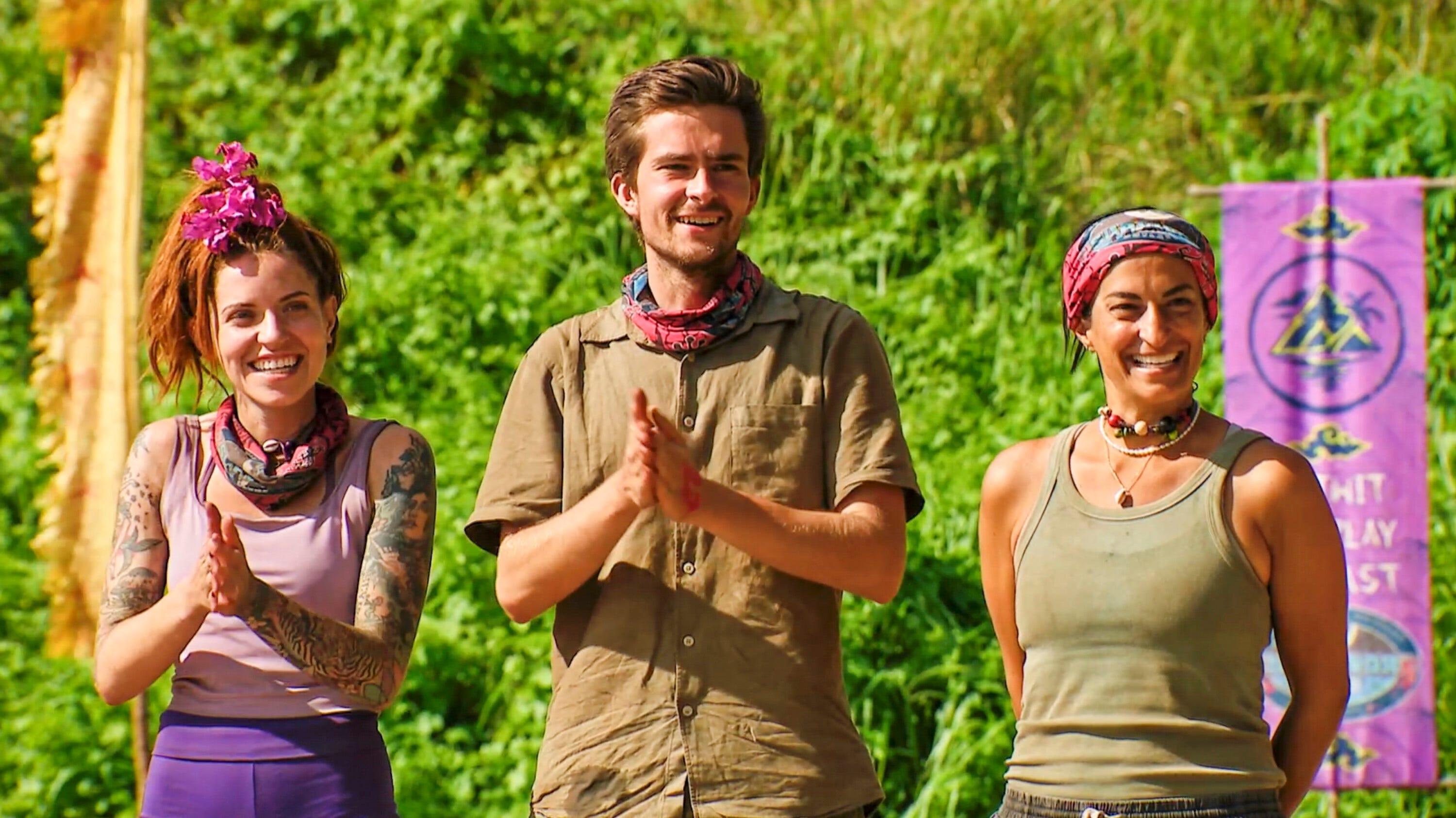 Kenzie Petty, left, Charlie Davis and Maria Gonzalez are three of the five islanders left on season 46 of "Survivor."