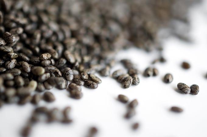 Close up photo of chia seeds