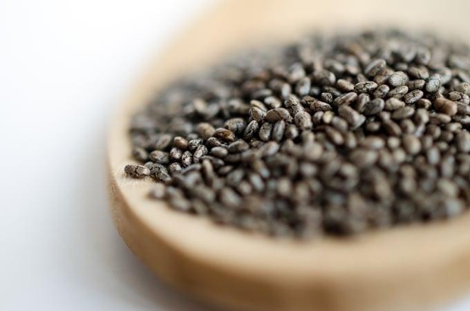 Close up photo of chia seeds