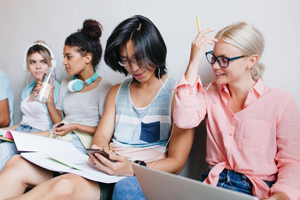 students hanging out