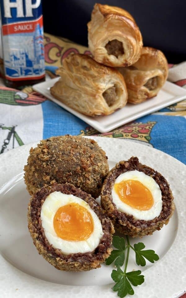 black pudding Scotch egg cut in half